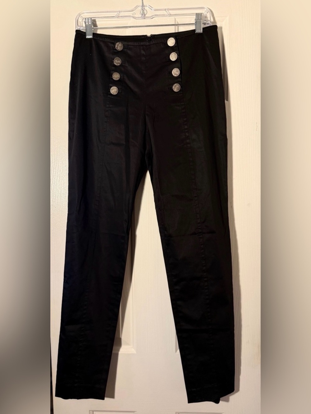 Byron Lars Beauty Mark Black Women’s Sz 6 Sailor-Style Button Front Pants.